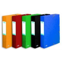Lot de 10 : Boite a elastiques Boston 24x32, en carte bicolore, dos de 60, coloris assortis (5)