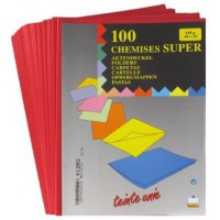 Paquet de 100 chemises Super carte 250 grammes 24x32 Rouge