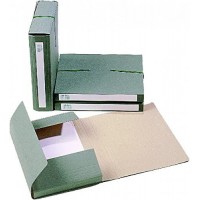 Dossier pour archivage a  3 rabats en carton fermeture par elastique Vert