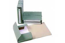 Dossier pour archivage a  3 rabats en carton fermeture par elastique Vert
