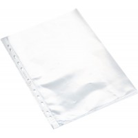 Oxford 100207007 Pochette Perf A4 Ouv Lat PP70 Lisse - pack de 10 - Transparent