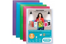 Lot de 20 : Elba 100211075 Polyvision Porte-documents A4 Bleu/Rose/Violet/Vert