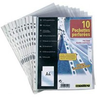 100206765 Pochettes en polypropylene Transparent Format A4 0,08 mm