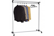 Unilux Meeting Vestiaire Portant de Vetements Mobile avec Freins aux roues et Capacite de 70 cintres 173 x 147 x 50 cm Gris meta