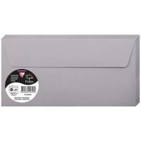 Clairefontaine 5325C - Paquet de 20 Enveloppes Auto-Adhesives - Format DL 11x22cm - 120g/m² - Coloris Gris Koala - Invitation Ev