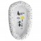 TANUKI - Coussin couffin ADVENTURE AWAITS 48x90 cm - Airballon - Réversible et déhoussable - 100% Coton - Blanc/Noir