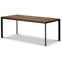 Table de jardin - Table 200 cm - Aluminium noir et Plateau Eucalyptus FSC - Atelier BOCARNEA