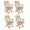 Lot de 4 fauteuils de jardin pliants en eucalyptus FSC - 57 x 52 x H.90 cm