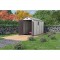 Abri de jardin en métal 6,99m² - Kit d'ancrage et plancher inclus - Beige et marron