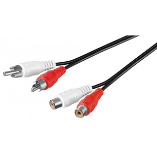 Rallonge de câble audio stéréo 2 x Rca M/F 2.5m