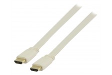Câble HDMI haute vitesse avec Ethernet plat Connecteur HDMI - Connecteur HDMI 10.0 m Blanc