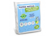 SWEET NIGHT Protege matelas imperméable anti-acariens traitement végétal Greenfirst - 160 x 200 cm - Blanc