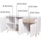 Buffet ILDA - effet bois et blanc - Style scandinave - 3 portes - L 150 x P 40 x H 75 cm