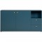 Buffet 2 portes + 2 tiroirs et niche ouverte - Bleu Pétrole - 150 x 45 x75 cm - POP COLOR
