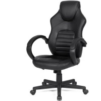 Chaise de bureau gaming - Simili noir - L 58 x P 70 x H 98-116 cm - ARK