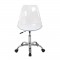 Chaise de bureau RONNY - Coque transparente et coussin blanc - L 52 x P 52 x H 88 cm