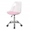 Chaise de bureau RONNY - Coque transparente et coussin rose - L 52 x P 52 x H 88 cm