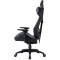 REACTOR Chaise gaming de bureau réglable en hauteur - Tissu maille et simili noir et gris