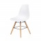 Lot de 6 chaises blanc pieds bois - L 47 x P 52 x H 83 cm - OLAF