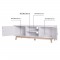 DENVER Meuble TV 2 portes - Blanc - L 116 x P 40 x H 42 cm