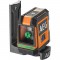 AEG Mesure laser CLG220-B, portée 20 m, laser vert, 2 lignes, avec 1 adaptateur, 2 piles AA, 1 pochette de rangement, bande velc