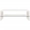 Table basse rectangulaire BELLA -MDF- Blanc laqué - Style contemporain -1 étagere en verre - 120 x 60 x 40 cm
