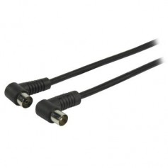 Câble antenne coaxial coudé Coax Mâle (IEC) - Coax Femelle (IEC) 2.00 m Noir