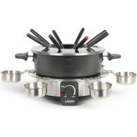 LIVOO DOC264 Appareil a fondue électrique 1000W - 1,8L - 8 fourchettes a fondue et collerette incluses - Thermostat ajustable - 