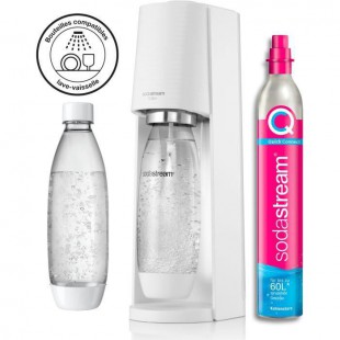 SODASTREAM TERRABILV - Machine TERRA Blanche Pack 2 bouteilles LV + 1 cylindre d'échange CQC