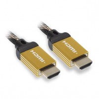 APM Cordon HDMI 2.0 Ultra HD 4K Ethernet - Mâle/Mâle - Plug Métal Nylon Bicolor - 1,8m