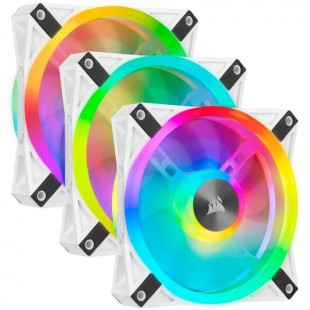 CORSAIR QL120 RGB Blanc, 120mm RGB LED Fan, Triple Pack + Node CORE (CO-9050104-WW)
