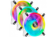 CORSAIR QL120 RGB Blanc, 120mm RGB LED Fan, Triple Pack + Node CORE (CO-9050104-WW)