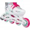 Roller en ligne reglable -NIIDJAM - Enfant - STAR - Blanc et rose