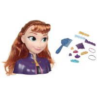 DISNEY FROZEN - Tete a coiffer Princesse Anna - La Reine des Neiges II - Avec accessoires - 20 cm- Petit modele