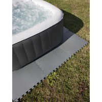 GRE Lot de 9 Dalles de protection de sol en mousse gris anthracite 50 x 50cm ép 8mm (tapis de sol piscine hors sol ou spa gonfla
