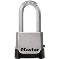 MASTER LOCK Cadenas Haute Sécurité [Combinaison et Clé] [Zinc] [Anse XL] [Extérieur] M176EURDLH