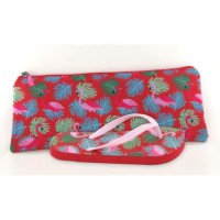 BE ONLY Tongs Flamingo Rouge a Motifs Tropicaux Femme