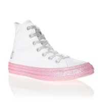 CONVERSE Baskets Montantes Miley Cyrus Chuck Taylor All Star Blanc/Rose Femme
