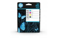 HP 903 Pack de 4 cartouches d'encre noire, cyan, jaune et magenta authentiques (6ZC73AE) pour HP OfficeJet / OfficeJet Pro 6900
