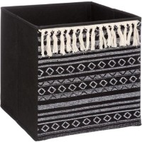 Boîte de rangement/tiroir pour meuble en tissu 31x31 cm - Ethnique pompon