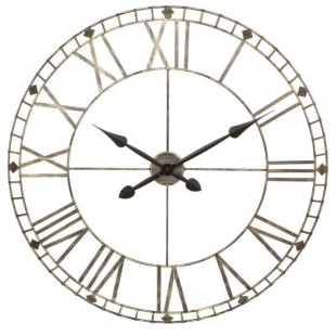 Horloge vintage en métal - Ø77 cm - Gris foncé