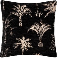 Housse de coussin Chenille Palm - 40 x 40 cm - Noir