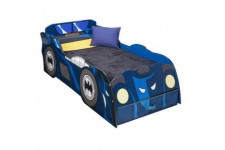 Batman Batmobile - Lit lumineux pour enfants avec rangement, pour matelas 140cm x 70cm