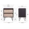 Chevet 2 tiroirs TOKYO - Panneaux de particules avec pieds en métal - L 40 x P 30 x H 50 cm