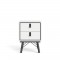 TVILUM Chevet 2 tiroirs - Blanc et noir mat - L 43,3 x P 40,1 x H 59,6 cm - RY