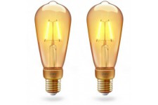 INNR Ampoule connectée E27 - ZigBee 3.0 - Pack de 2 ampoules Vintage filament - 2200K - Edison Intensité réglable.