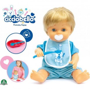 Cicciobello, Premiers Repas, poupon 30 cm, Apprend a manger tout seul, Nécessaire pour le repas, Jouet pour enfants des 2 ans, C