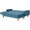 Canapé d'angle réversible - 3 places - Tissu bleu - L 286 x P 169 x H 80 cm - IMANIA - Pieds en bois