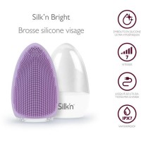 Silk'n BRIGHT parme - Brosse visage silicone - Etui de rangement - Rechargeable - hypoallergénique