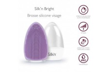 Silk'n BRIGHT parme - Brosse visage silicone - Etui de rangement - Rechargeable - hypoallergénique